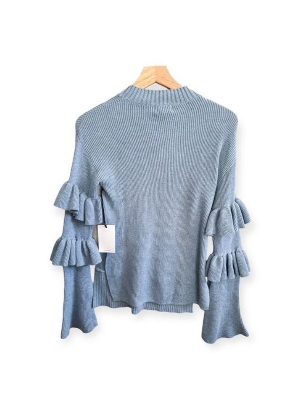 New with Tag, Revolve LPA Top 510 with Ruffle Sleeves, Size XS, Cloud Blue - Picture 4 of 13